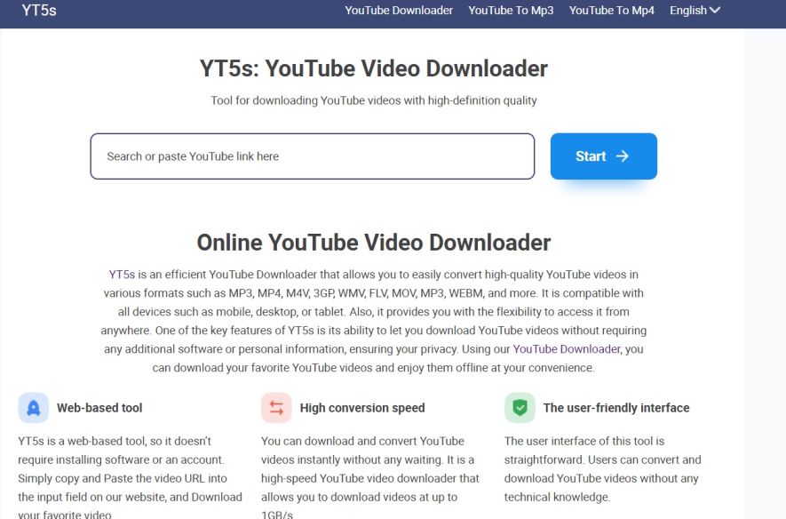 YT5S: YT MP3 Converter And Video Downloader