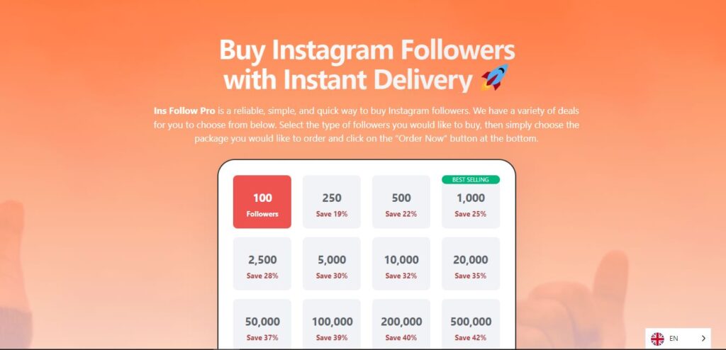 InsFollowPro Pricing and Packages